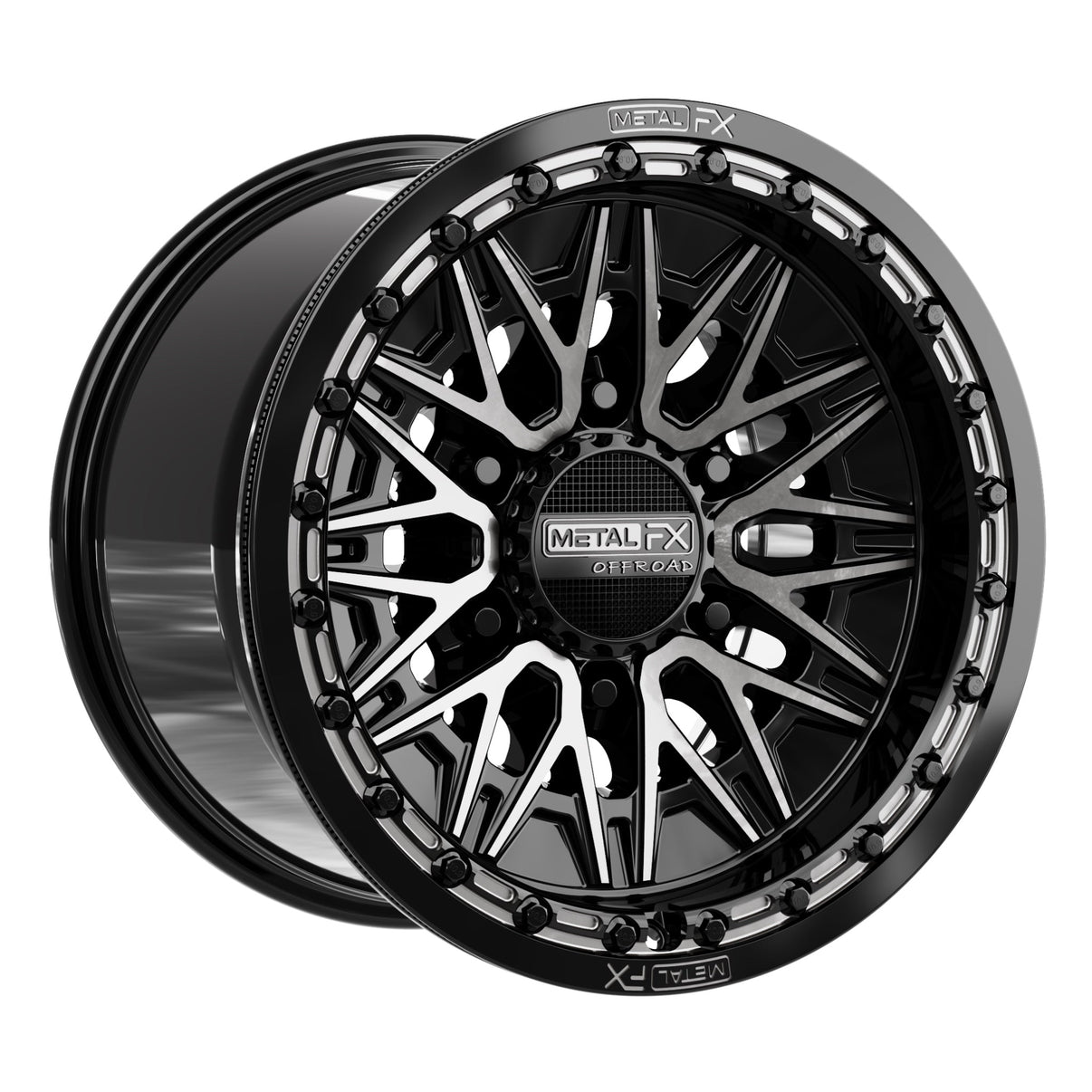 Alpha 6R UTV Beadlock Wheel (Gloss Black DDT Face) Metal FX Offroad