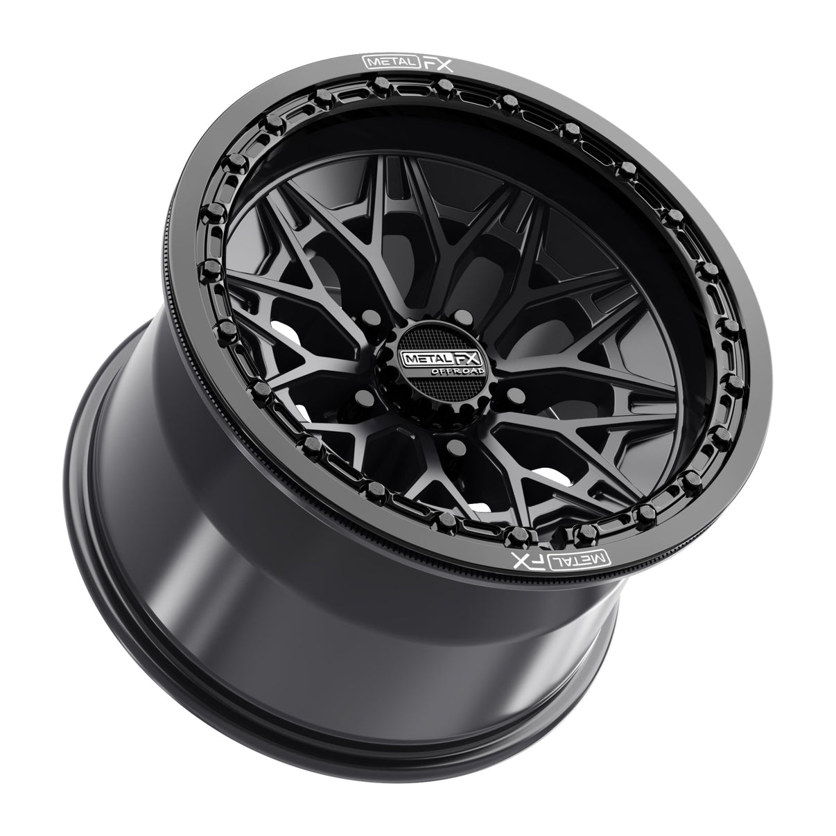 Alpha R UTV Beadlock Wheel (Satin Black/Gloss Black Ring) Metal FX Offroad