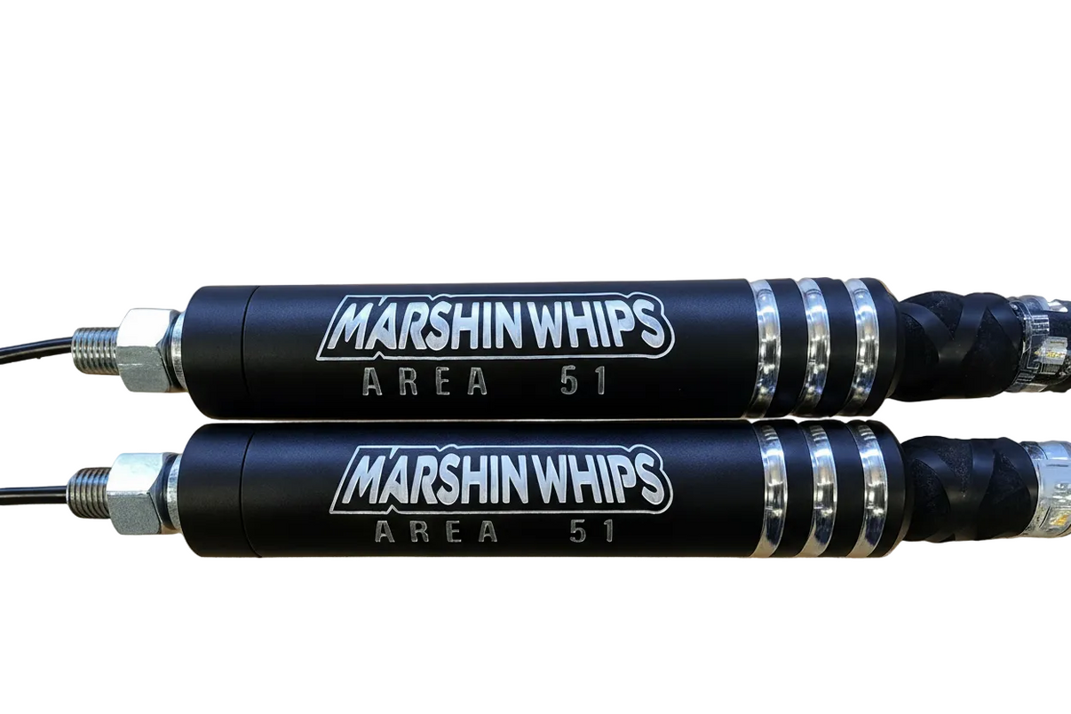 Area 51 LED Whips with Carbon Fiber Bases Marshin Whips