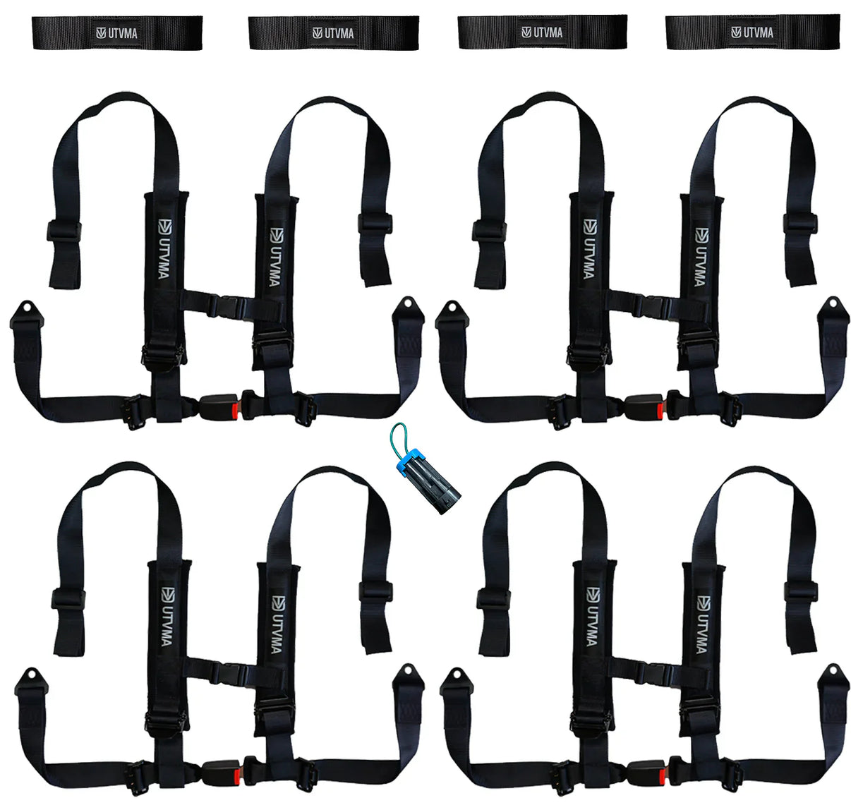 Auto Buckle Harnesses with Collars (4-Pack) UTVMA