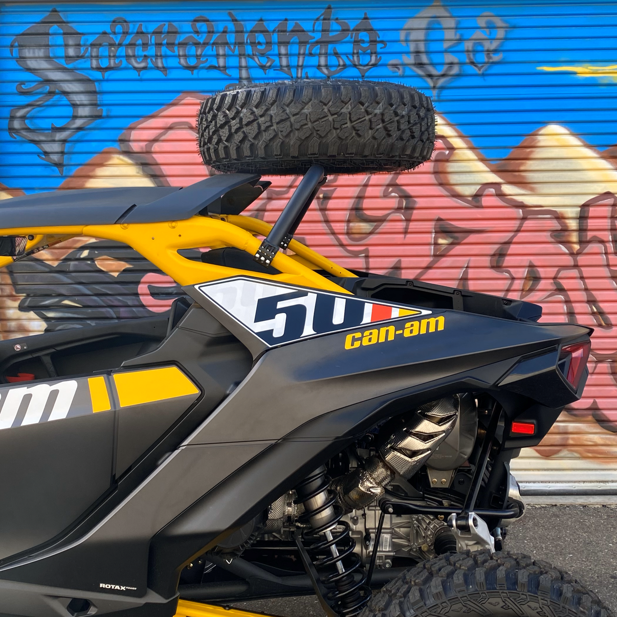 Can-Am Maverick R Above The Roof Dual Clamp Spare Tire Mount Factory UTV