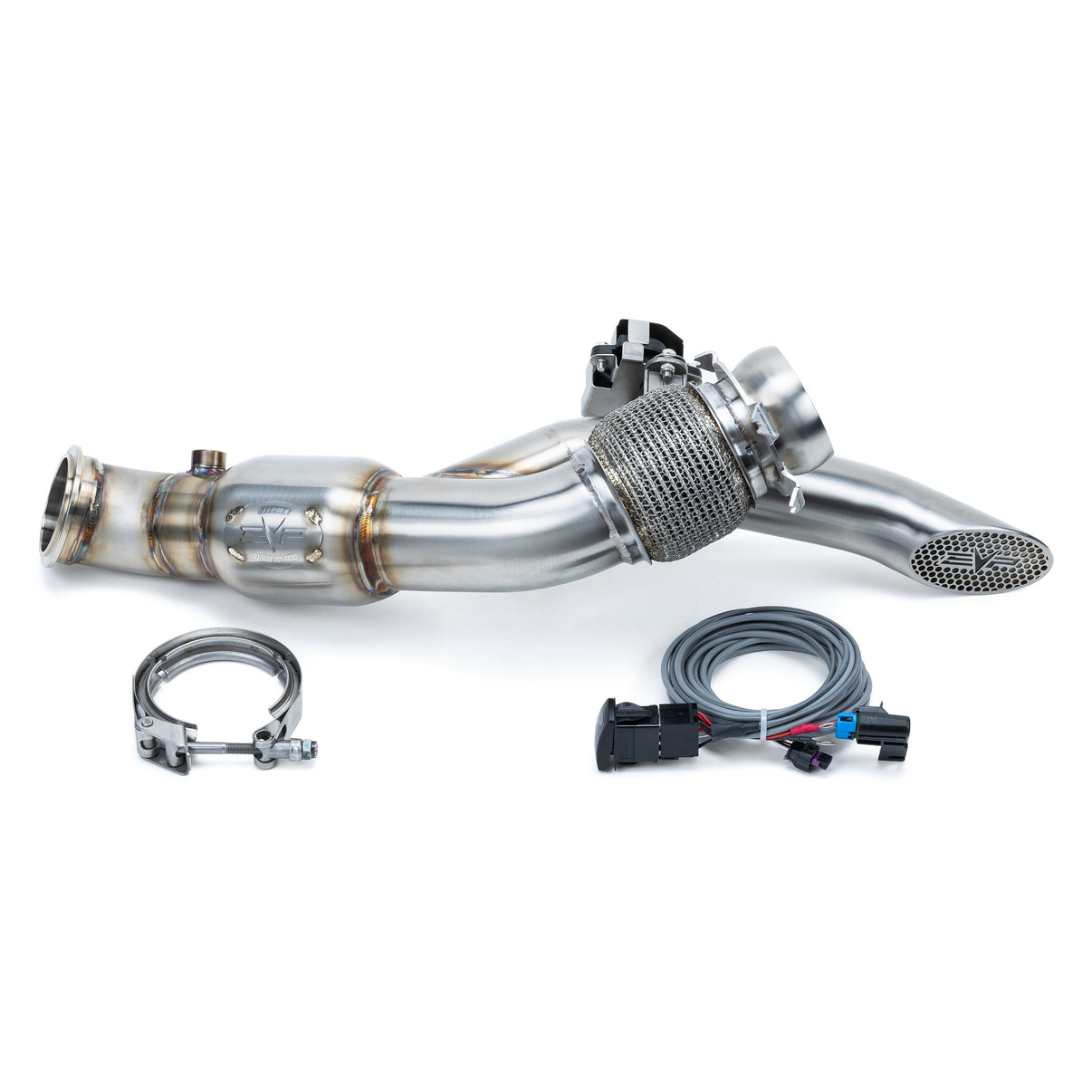 Can-Am Maverick R Shocker Electric Side-Dump Down Pipe with Bullet Muffler Evolution Powersports