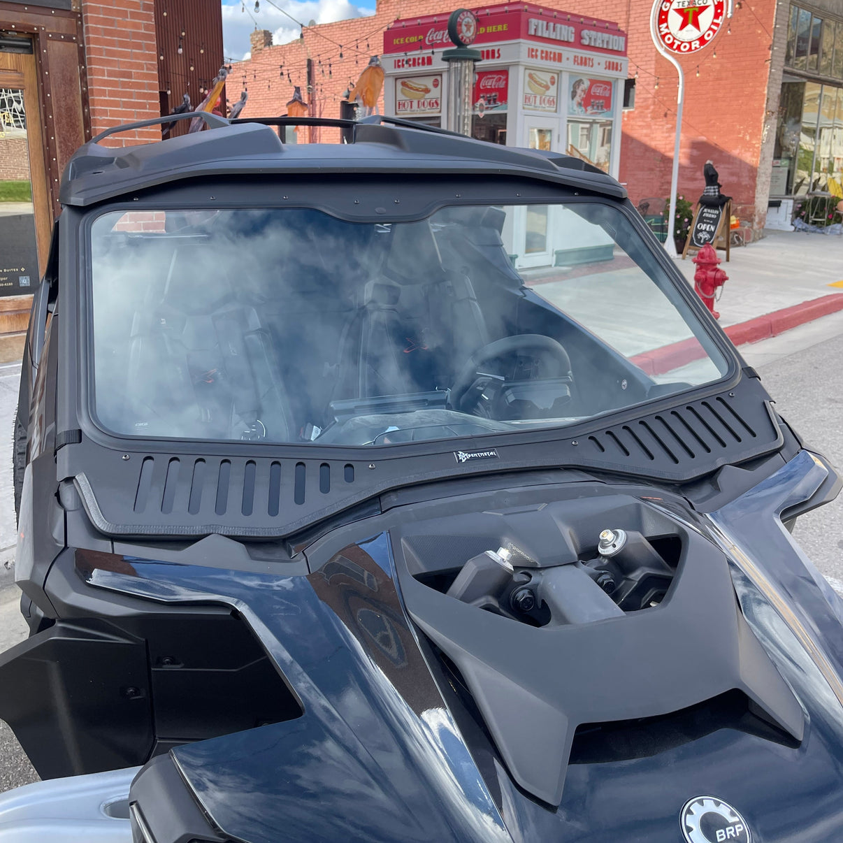 Can-Am Maverick R Vented Glass Windshield Bent Metal Off-Road