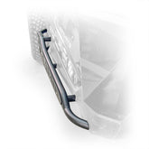 Top view of black DRT rock rail installed on Can‑Am Maverick X3 2‑door