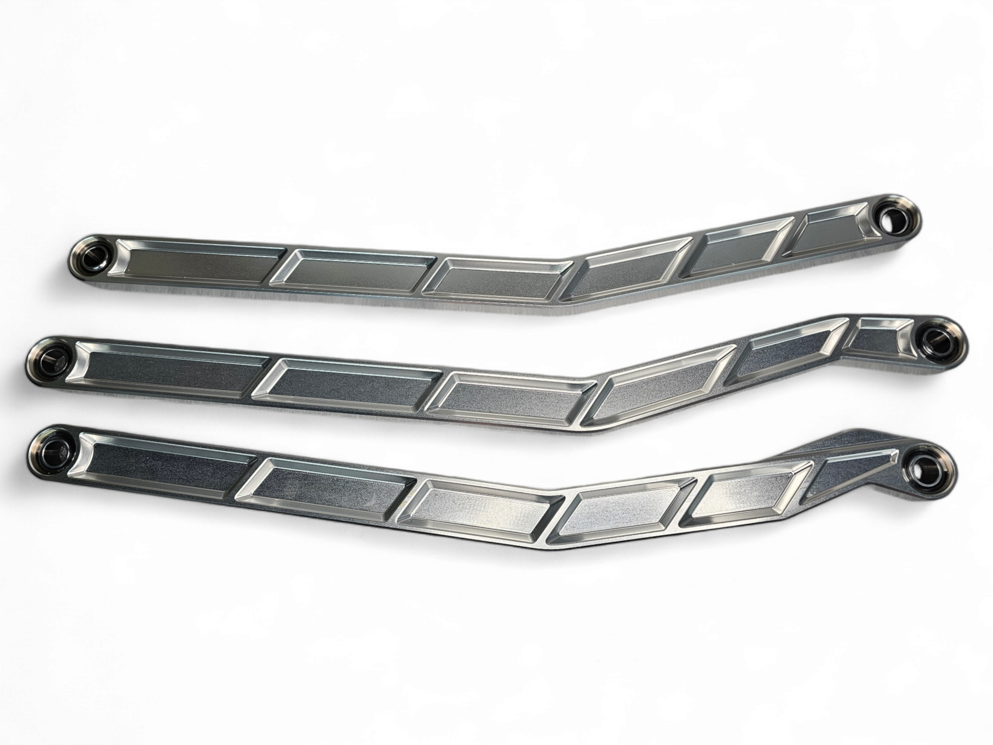 2017 to Current Can-Am X3 Maverick High Clearance Radius Rods in Clear Finish for 72" display for UTV tuning and suspension upgrades.