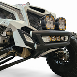 2017 + Can-Am X3 Maverick Amp Front Bumper showcasing unique design with lights and durable material components.