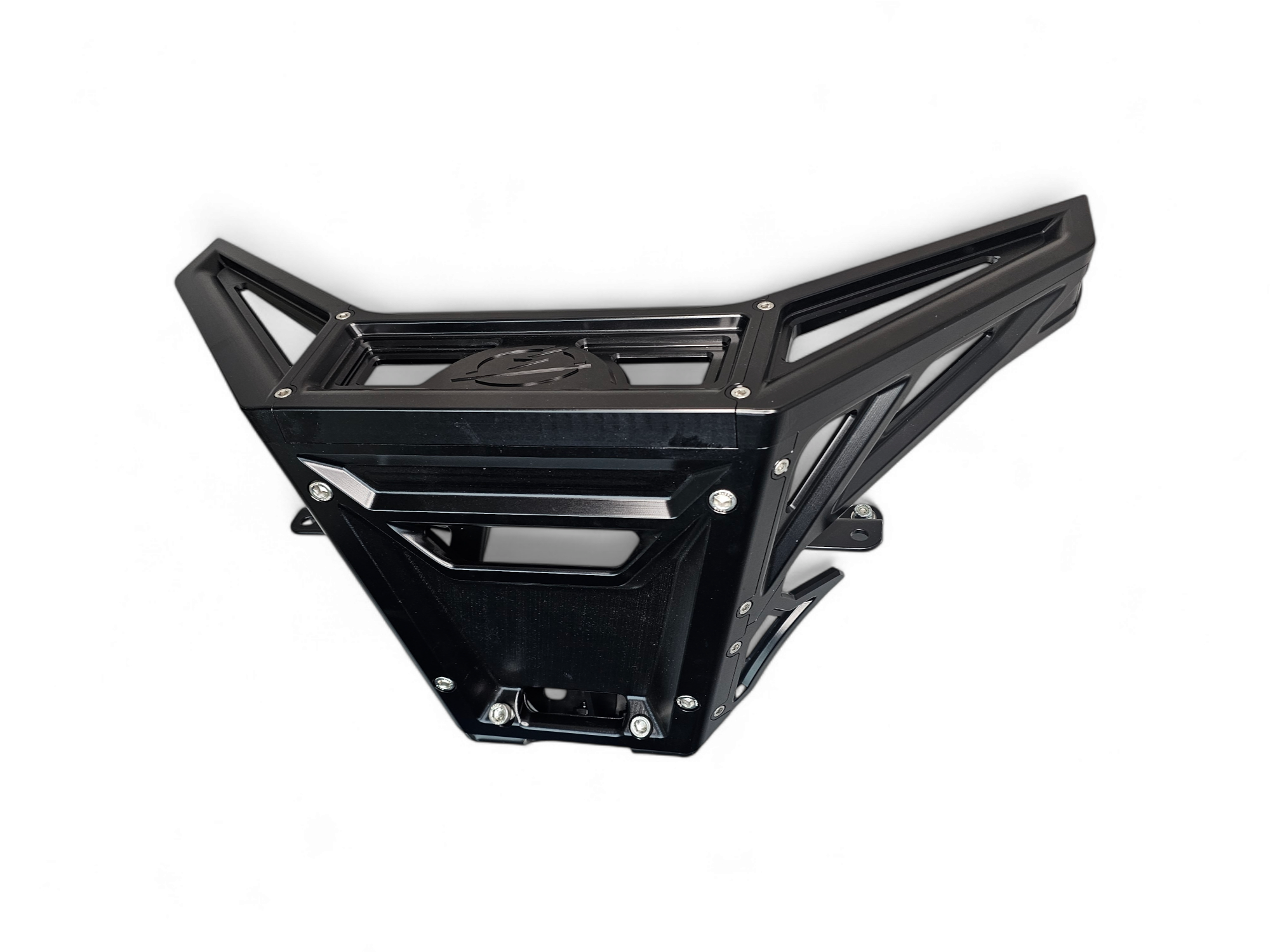 2017 to Current Can-Am X3 Maverick Machined Billet Front Winch Bumper (Black Anodize) for UTV tuning and off-road upgrades.