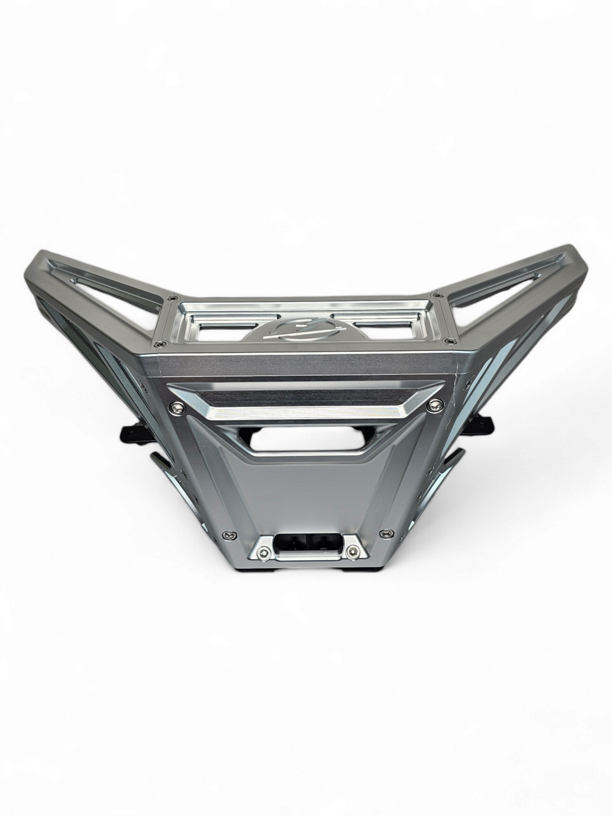 2017 to Current Can-Am X3 Maverick Machined Billet Front Winch Bumper (Clear Anodize) view from above