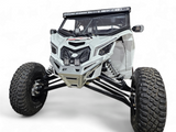 2017 to Current Can-Am X3 Maverick Machined Billet Front Winch Bumper (Clear Anodize) on UTV with lights