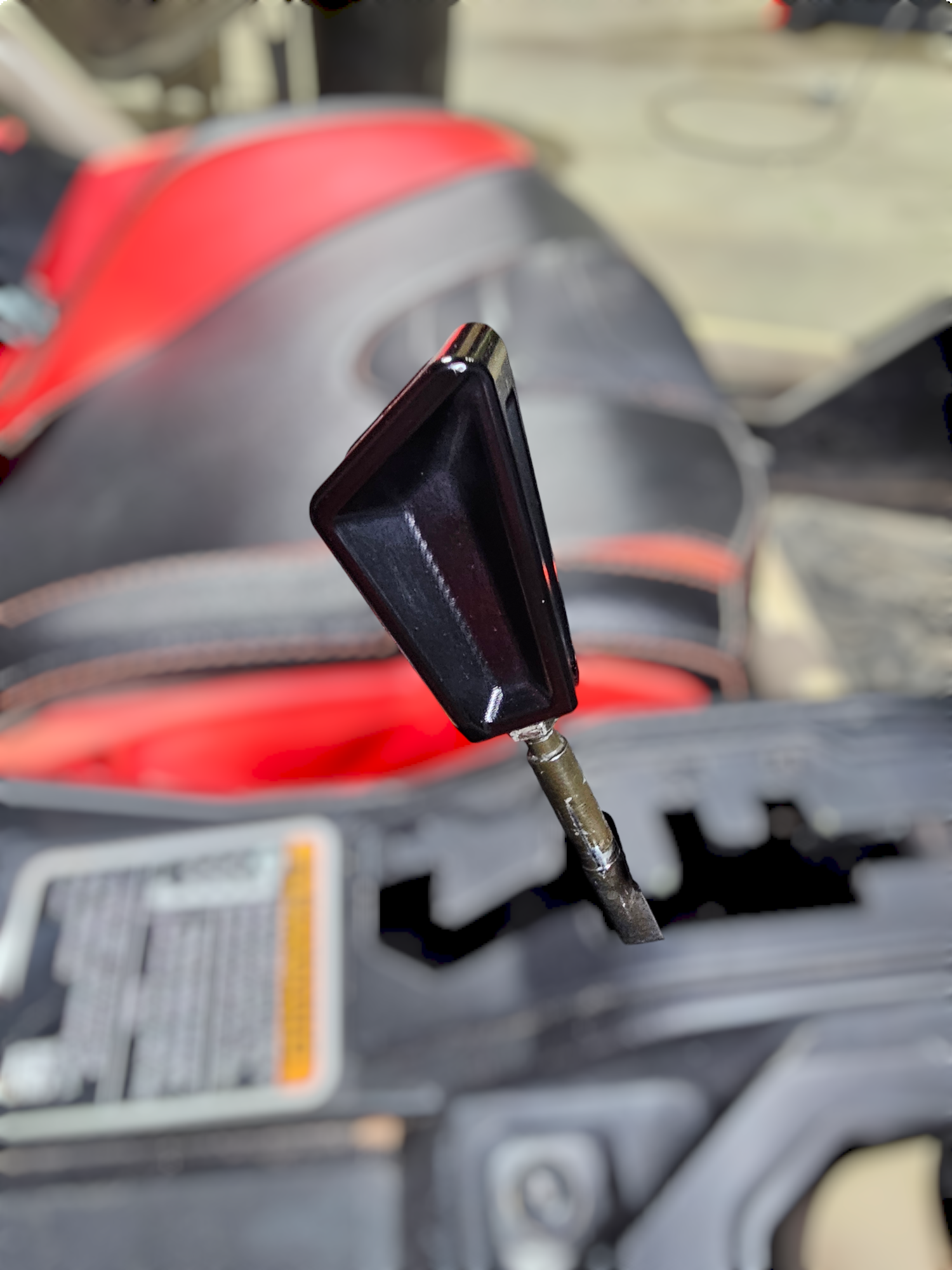 2017 to Current Can-Am X3 Maverick EOD Shift Knob Anodized Black Finish installed in UTV interior