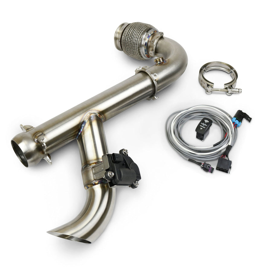 Can-Am Maverick X3 Shocker Electric Side Dump Race Bypass Pipe Evolution Powersports