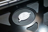 Detail of the logo on the 2017-2024 Can Am X3 Maverick Volt Series Baja Bed Box, showcasing quality design and durability.