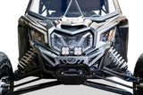 2017-2024 Can Am X3 Maverick Volt Series Winch Front Bumper with LED lights and off-road features.