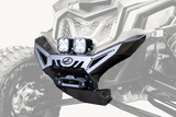 2017-2024 Can Am X3 Maverick Volt Series Winch Front Bumper with LED lights for off-road adventures.