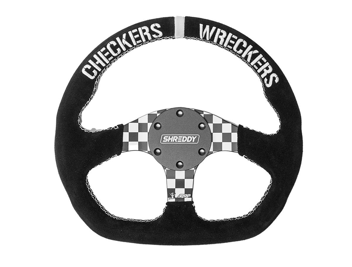 Checkered D-Shaped Steering Wheel PRP