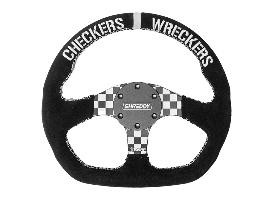 Checkered D-Shaped Steering Wheel PRP
