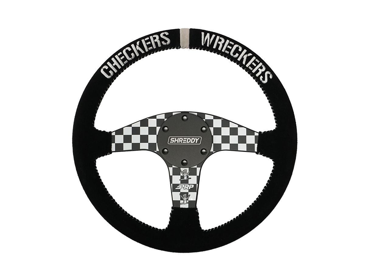 Checkered Flat Steering Wheel PRP