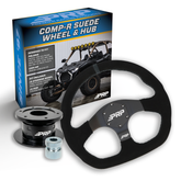 D-Shape Suede Steering Wheel Kit with Quick Release Hub PRP