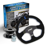 D-Shape Suede Steering Wheel Kit with Quick Release Hub PRP