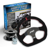 D-Shape Suede Steering Wheel Kit with Quick Release Hub PRP
