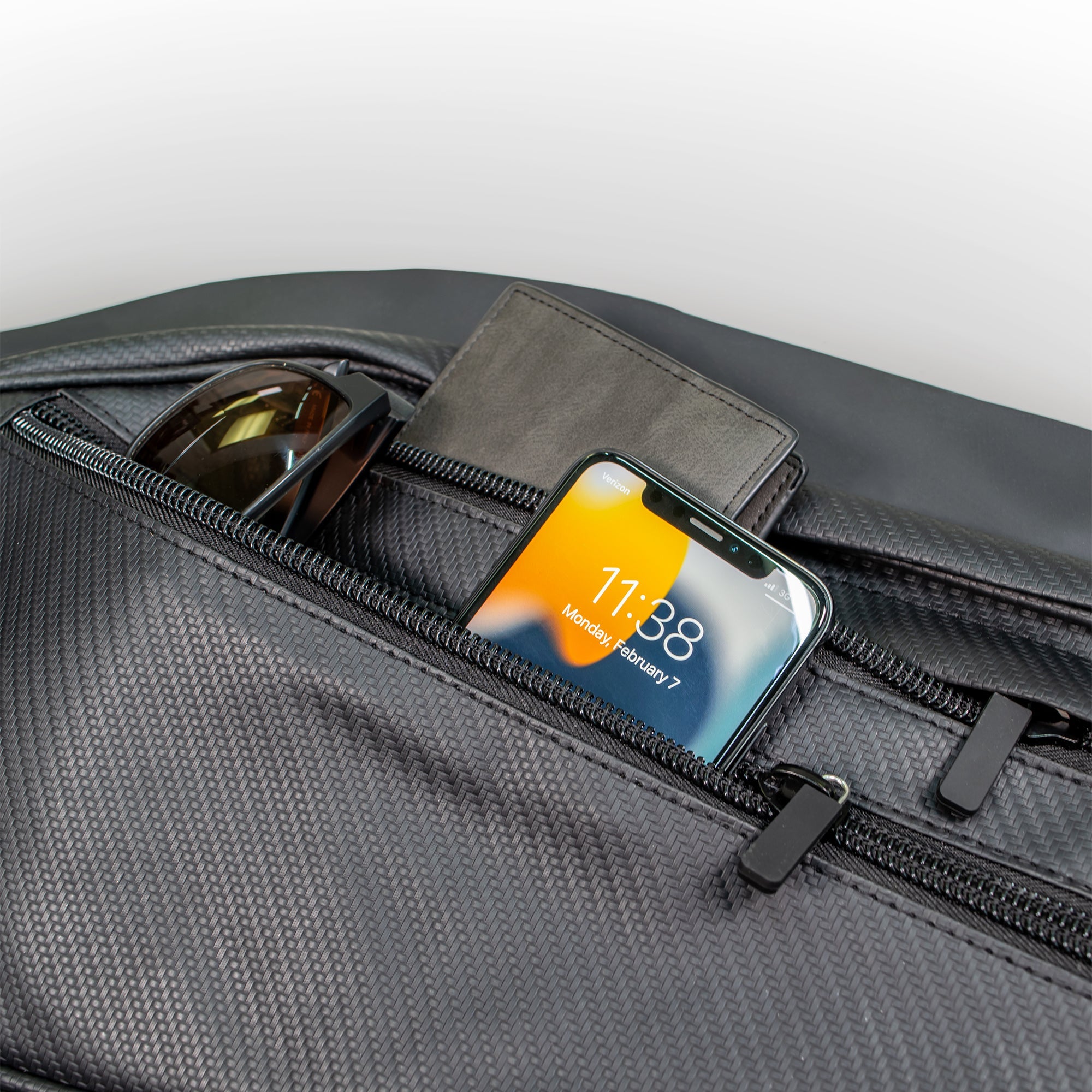 Detail of UTV door storage solution for Polaris RZR Pro XP