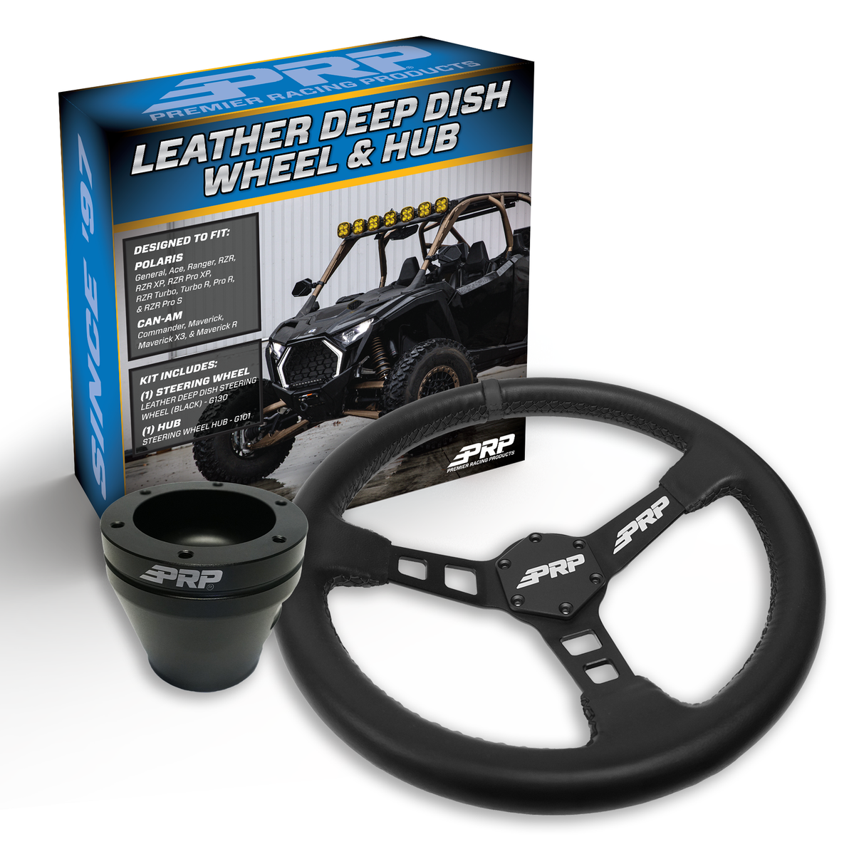 Deep Dish Leather Steering Wheel Kit PRP