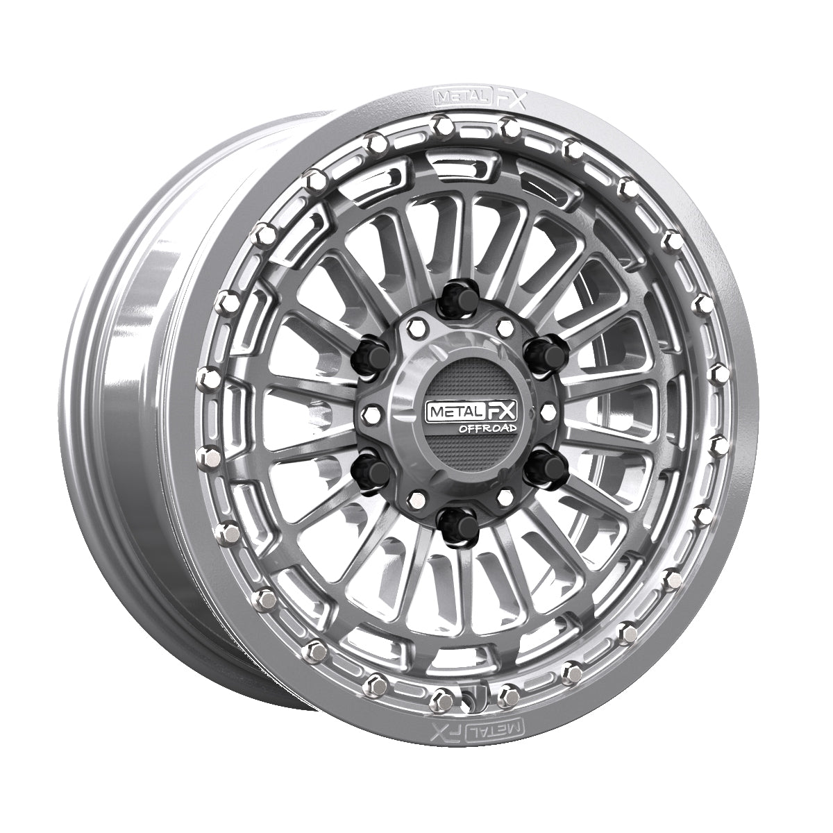 Delta 6R UTV Beadlock Wheel (Gunmetal Contrast Cut) Metal FX Offroad