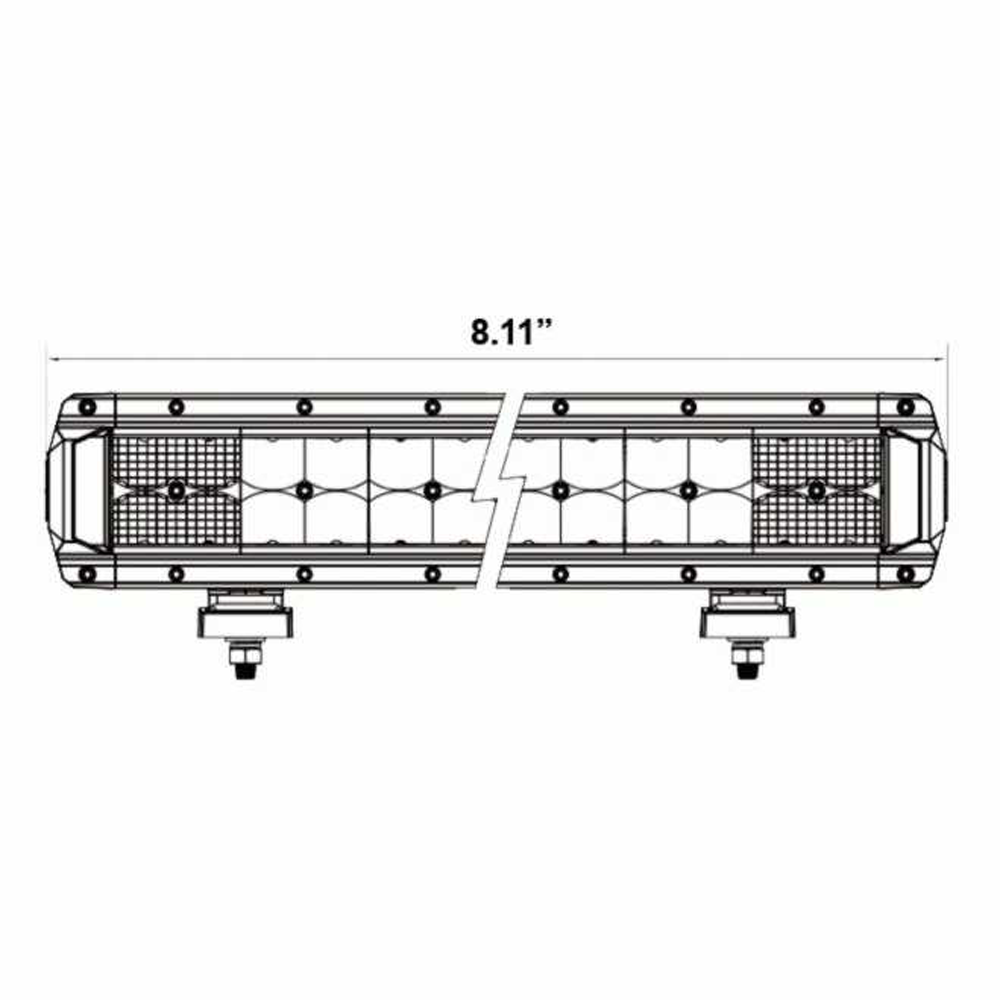 Dual Row High Output 8" light bar AJK Offroad
