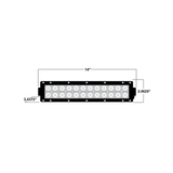 Dual Row LED Light Bar 14" AJK Offroad