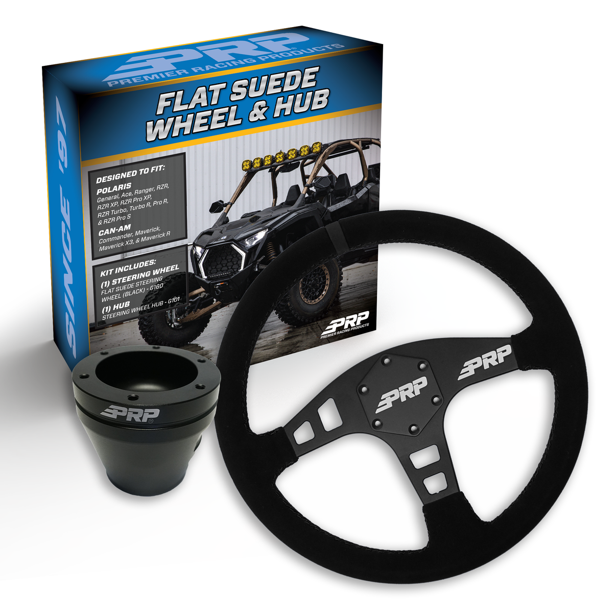 Flat Suede Steering Wheel Kit with Hub PRP