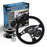 Heated Flat Suede Steering Wheel Kit with Quick Release Hub PRP