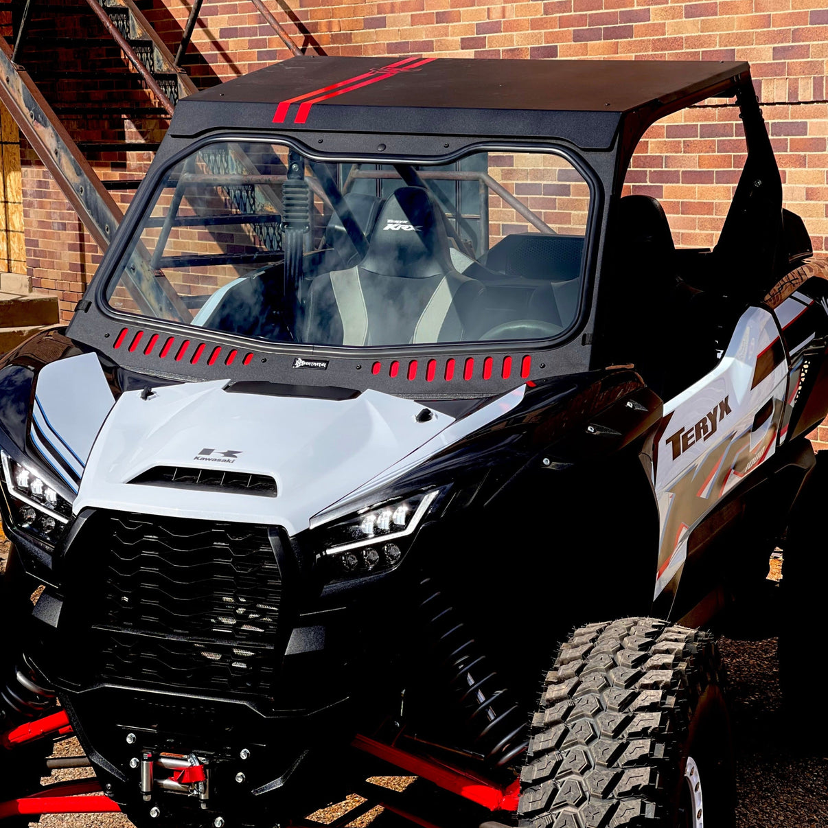 Kawasaki KRX Vented Glass Windshield Bent Metal Off-Road