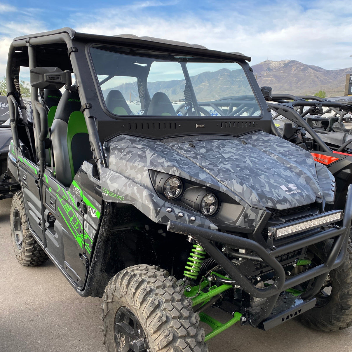 Kawasaki Teryx (2016-2025) Vented Glass Windshield Bent Metal Off-Road