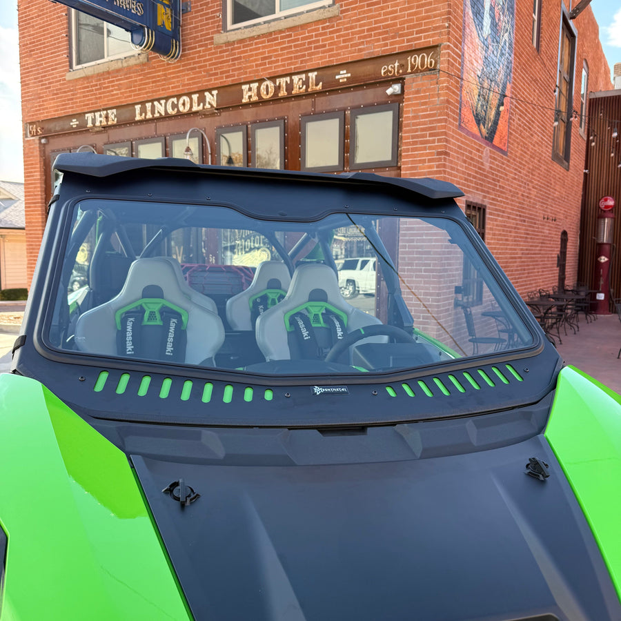 Kawasaki Teryx H2 Vented Glass Windshield Bent Metal Off-Road