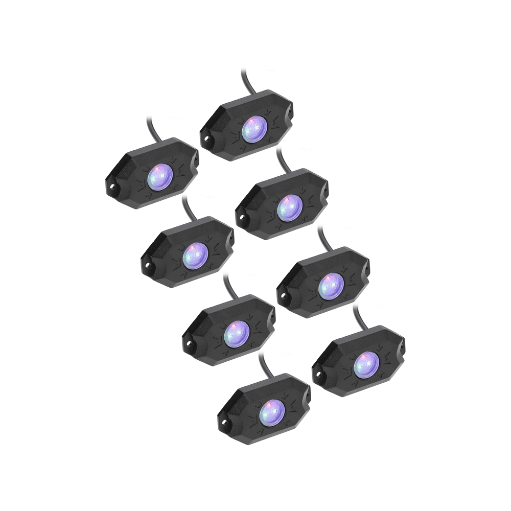 LED Rock Light Kit 8-Piece AJK Offroad