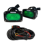 GP10 Offroad LED Green Light Pod Bundle with Wiring Harness
