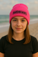 Pink Embroidered Beanie