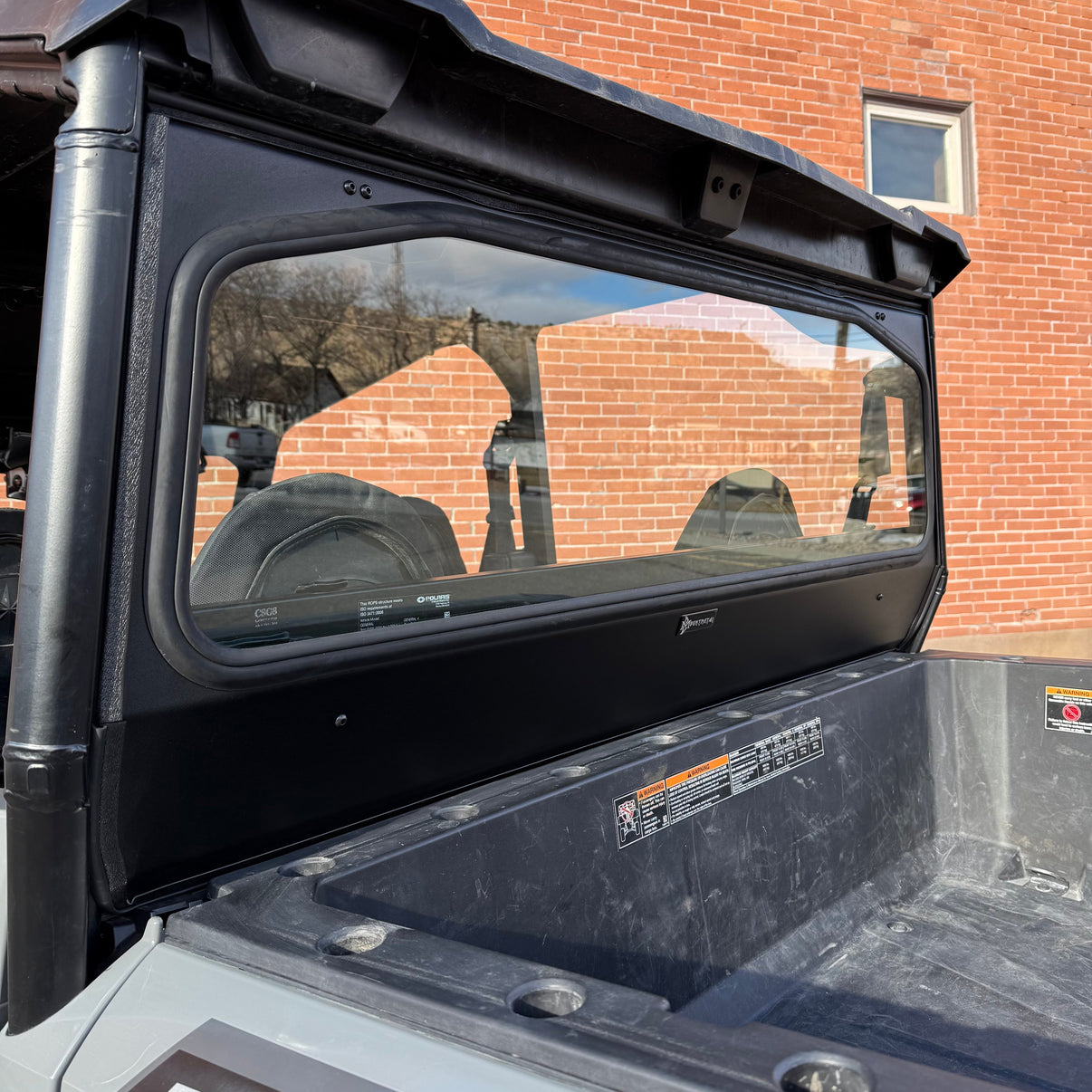 Polaris General Rear Glass Windshield Bent Metal Off-Road