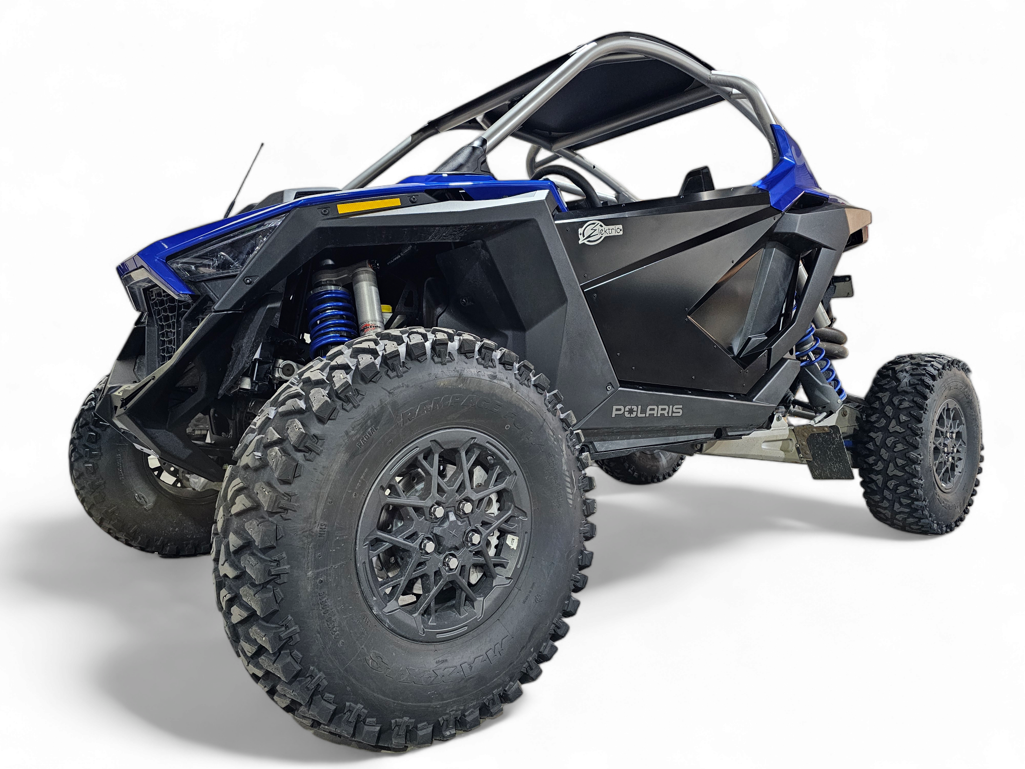 2020 to 2024 Polaris RZR Pro XP/Pro R/Turbo R Amp Door Skins (2 Seat) showcased on a Polaris UTV with off-road tires.