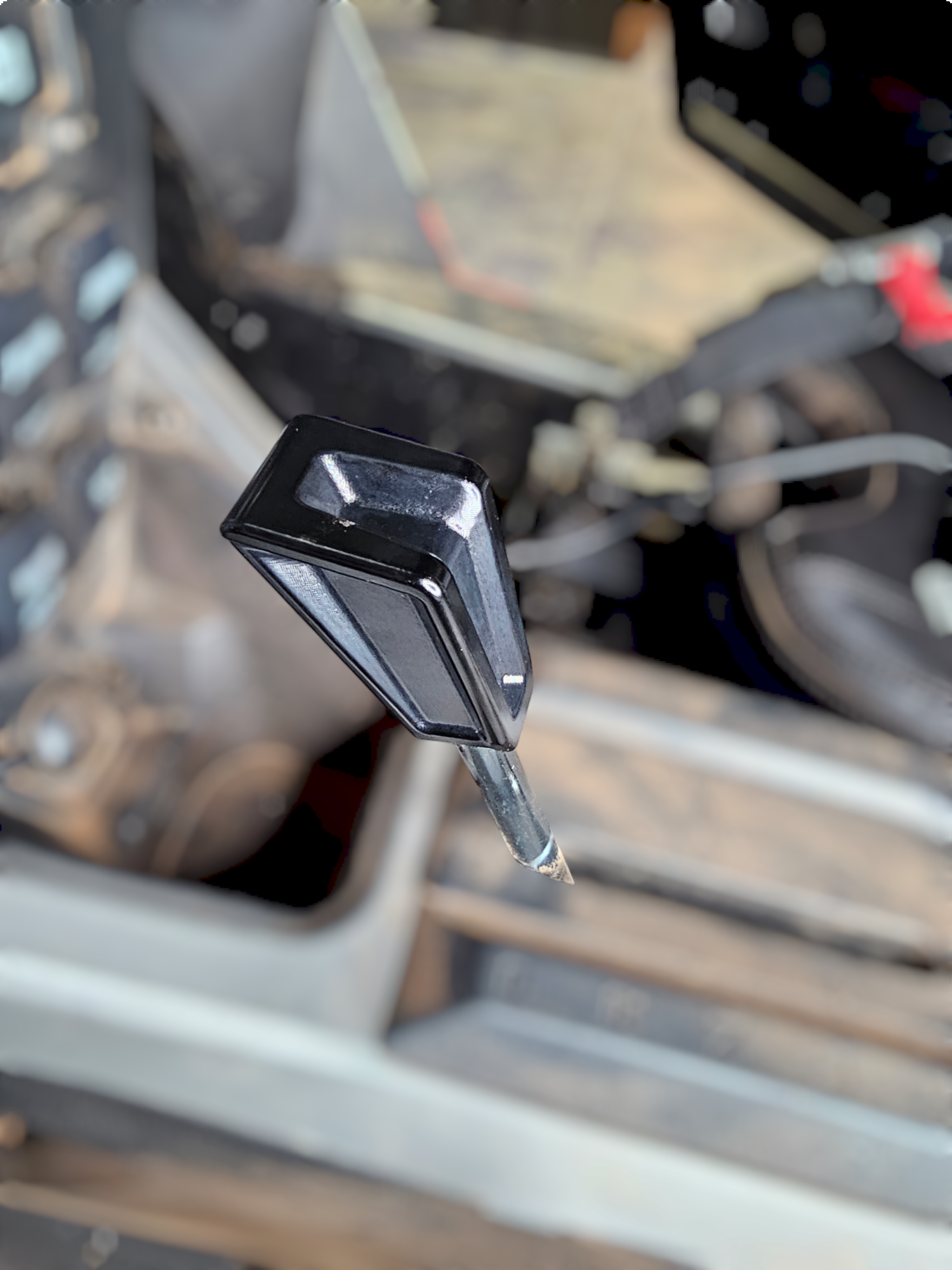 2020 to Current Polaris RZR Pro R, Pro XP, Turbo R, and Xpedition Shift Knob Anodized Black Finish in vehicle interior.