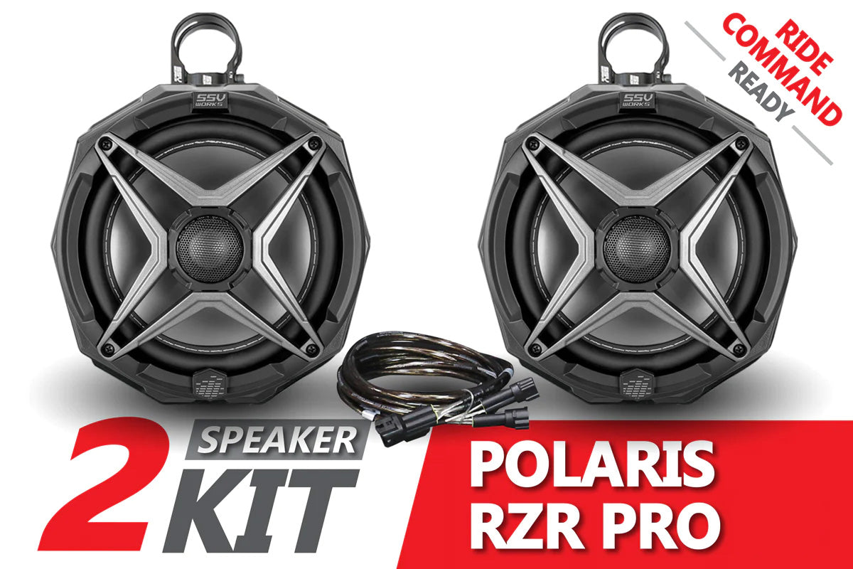 Polaris RZR Pro Ride Command (2021-2024) 8" Cage Mount Speaker Pods SSV Works