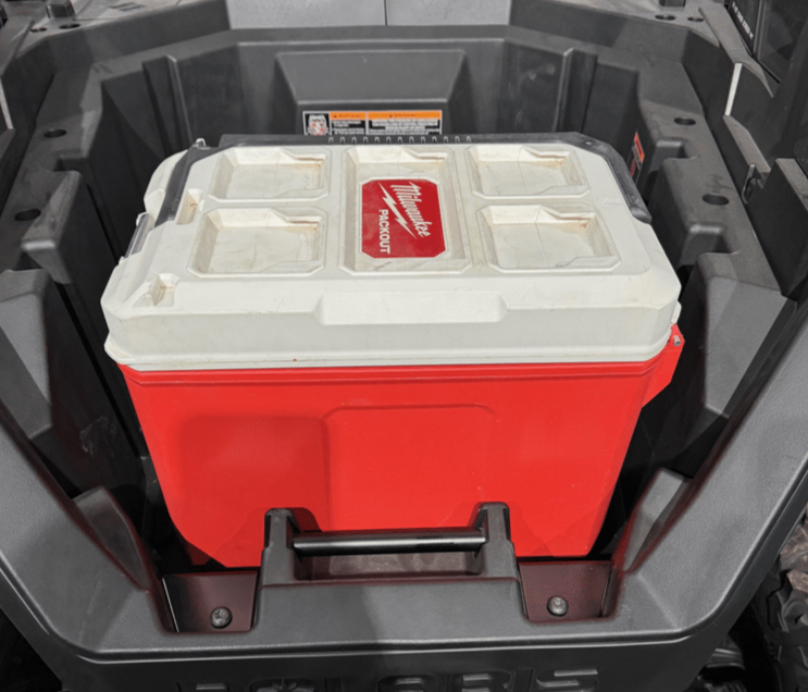 Polaris RZR PRO XP / Turbo R Packout Mount by AJK Offroad with Only Miuakee Cooler 