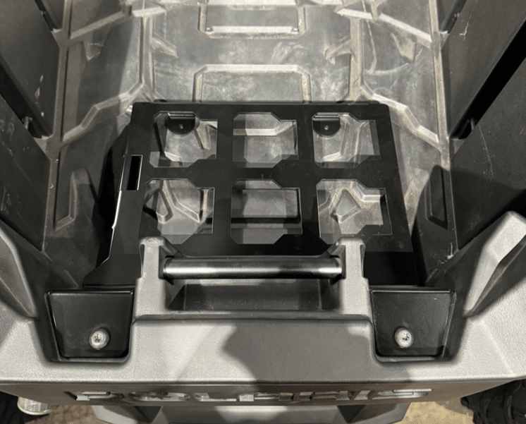 Polaris RZR PRO XP / Turbo R Packout Mount by AJK Offroad Close Up View of Alternate Installation 