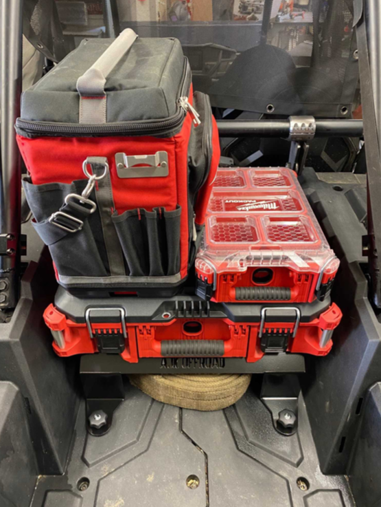 Polaris RZR Packout Mount Tall by AJK Offroad with 3 Kits Installed