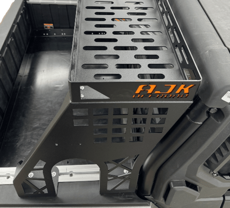 Polaris Xpedition Headache Rack 1/2 Rack  by AJK Offroad Upper Right View f Rack with Logo