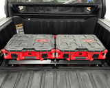 Polaris Xpedition Rear Packout Mount by AJK Offroad with two flat Milwaukee kits front view