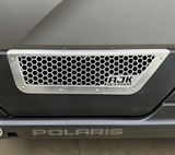 Polaris Xpedition Vented Lower Doors Inserts by AJK Offroad  Close Up of Front Door in Raw Aluminum