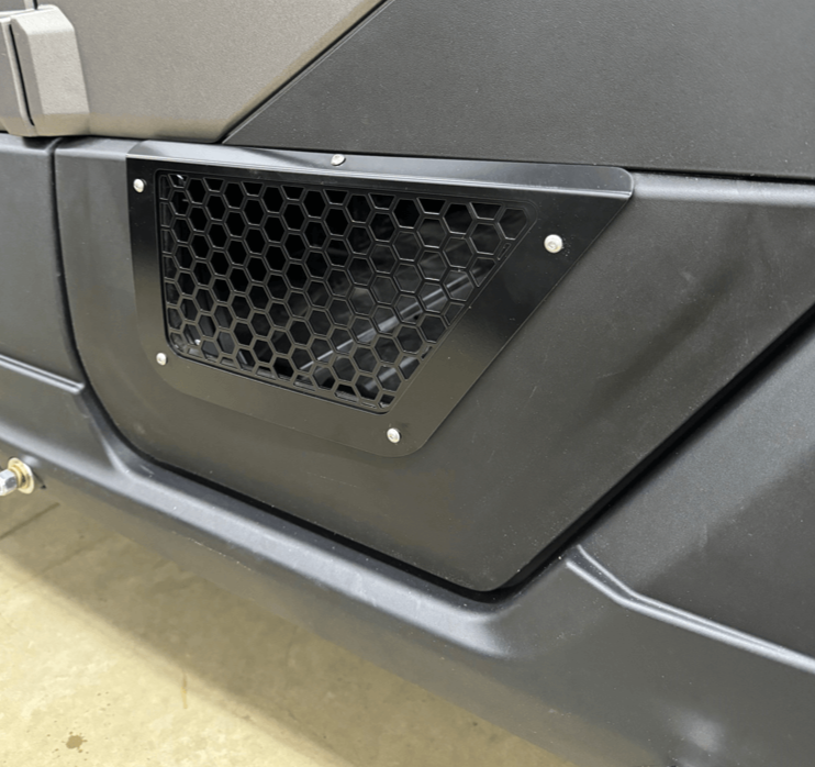 Polaris Xpedition Vented Lower Doors Inserts by AJK Offroad Close Up of Rear Door in Black
