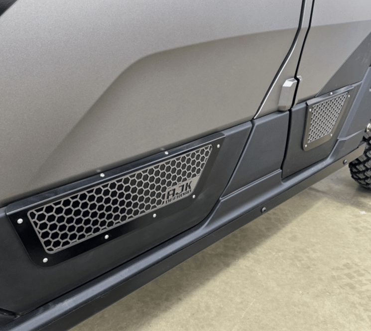 Polaris Xpedition Vented Lower Doors Inserts by AJK Offroad Wide View of Both Front and Rear Doors
