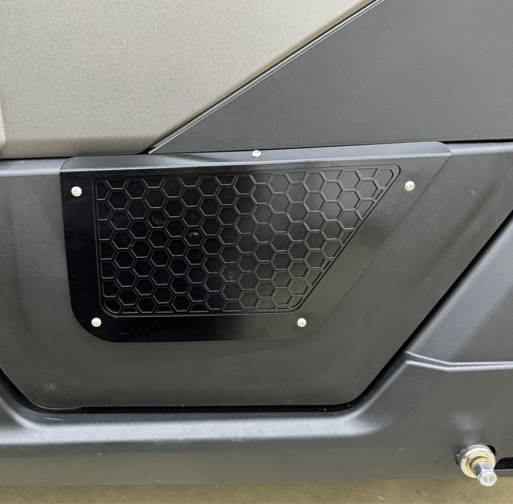 Polaris Xpedition Vented Lower Doors Inserts by AJK Offroad Close Up of Rear Vented Door in Black
